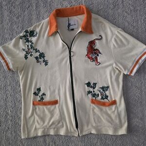 Tombolo Crouching Tiger Hidden Beverage Cabana Shirt Sz XL